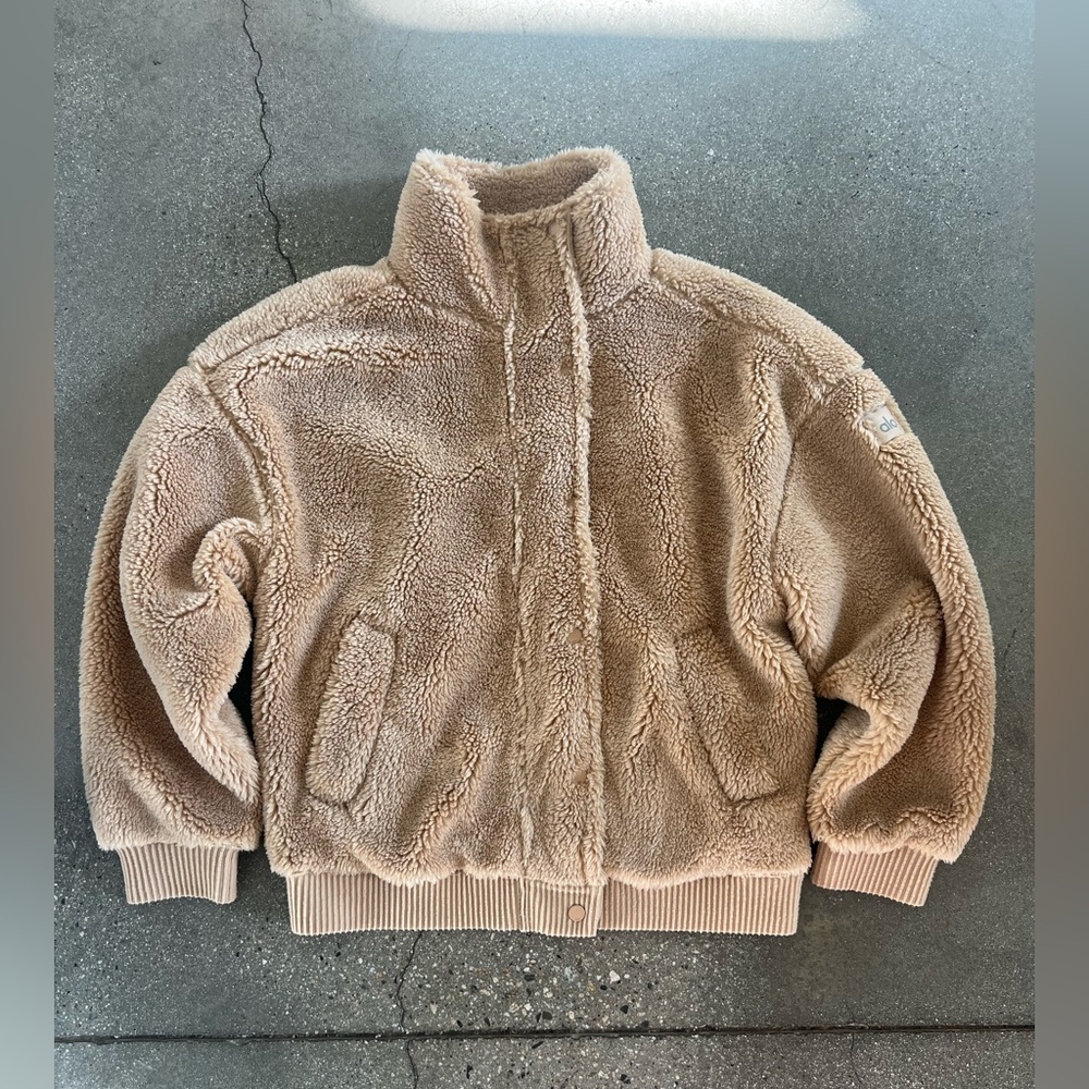 ALO Yoga Tan Sherpa Bomber Jacket
